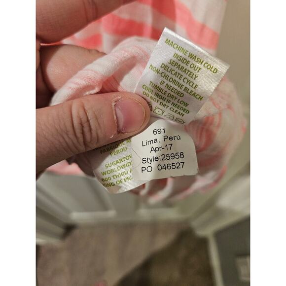 Lilly Pulitzer Whitney Cover-Up Dress Sz Small‎ Gone Coconuts Pink Palm Stripe - Picture 7 of 8